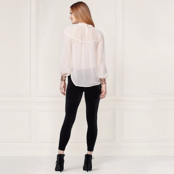 LC LAUREN CONRAD RUNWAY COLLECTION Leggings Velvet Black Size M L - Picture 4 of 5